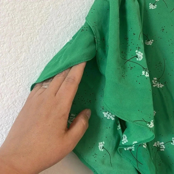 Premise | Button Back Shirt with Floral Print | Sz 3X | Green - Picture 3 of 7